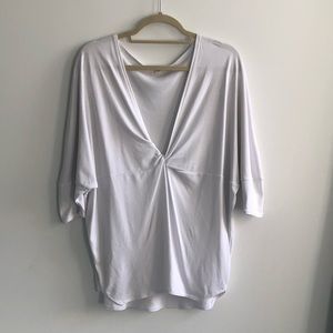 UO Deep V Dolman Sleeve Knotted Top